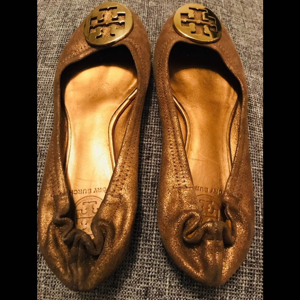 Reva BRONZE SUEDE TORY BURCH FLATS